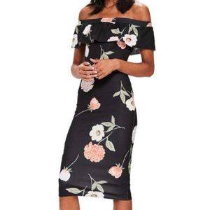 Missguided Bardot off the shoulder midi dress